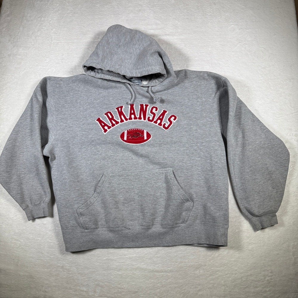 J‎ America Arkansas Razorbacks Pullover Hoodie Sweatshirt XXLarge Grey
